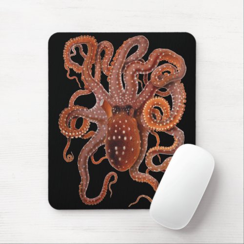 Vintage Octopus Macropus Marine Aquatic Animals Mouse Pad