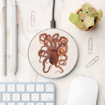 Vintage Octopus Macropus, Marine Aquatic Animals Wireless Charger