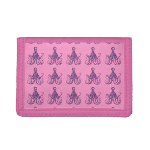 Vintage Octopus Marine Biology Illustration Trifold Wallet