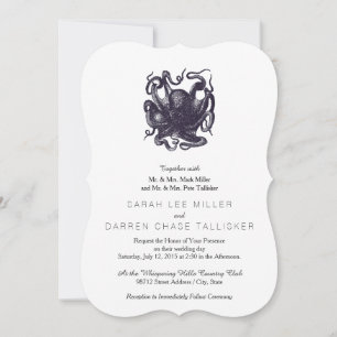 Vintage Octopus Nautical Marine Invitation