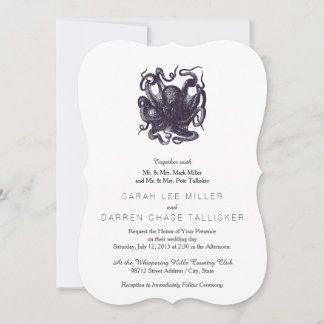 Vintage Octopus Nautical Marine Invitation