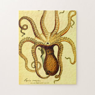 Vintage Octopus No. 46 Historical Zoology Jigsaw Puzzle