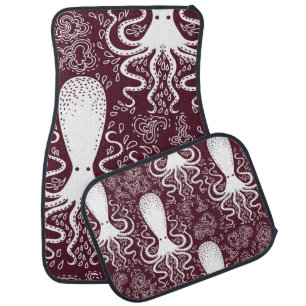vintage Octopus pattern. Car Floor Mat