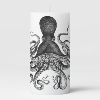 || Vintage Octopus ||  Pillar Candle by WaywardMuse at Zazzle