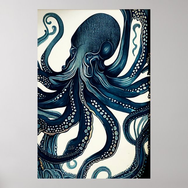 Vintage Octopus Poster (Front)