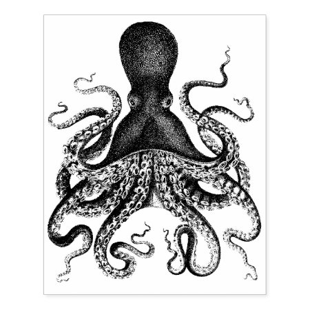 Vintage Octopus Rubber Stamp