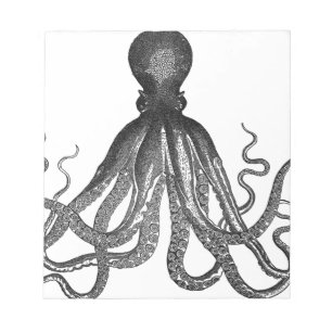 Vintage Octopus Sea Ocean Animal Notepad