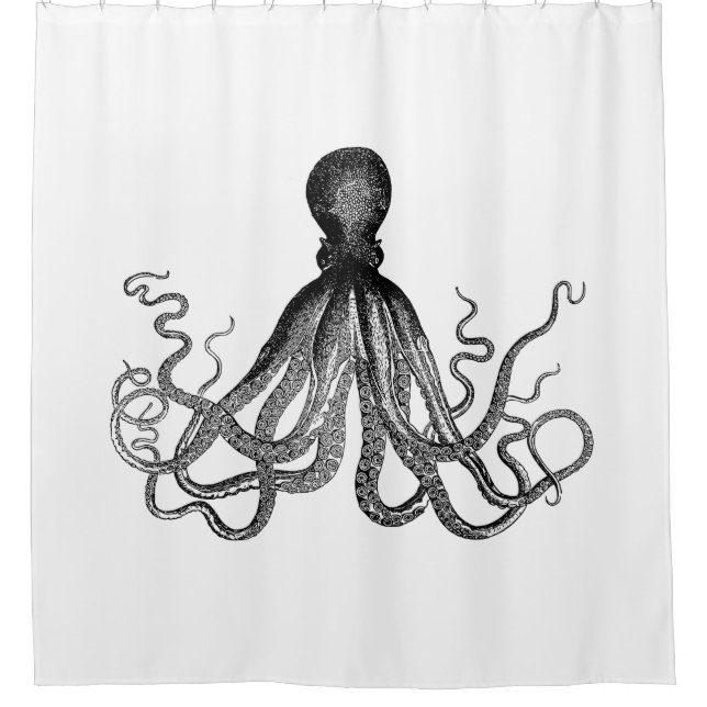 Vintage Octopus Shower Curtain (Front)