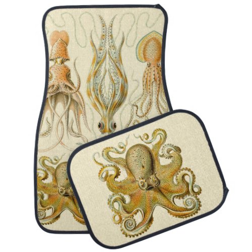 Vintage Octopus Squid Gamochonia by Ernst Haeckel Car Floor Mat