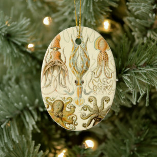 Vintage Octopus Squid Gamochonia by Ernst Haeckel Ceramic Ornament