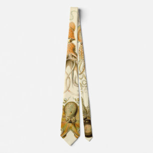 Vintage Octopus Squid Gamochonia by Ernst Haeckel Neck Tie