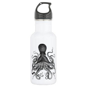 Vintage Octopus Stainless Steel Water Bottle by WaywardMuse at Zazzle
