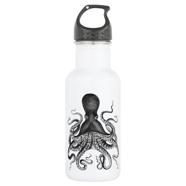 Vintage Octopus Stainless Steel Water Bottle (Front)