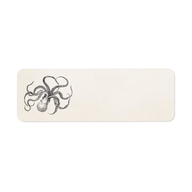 Vintage Octopus Template on Antique Paper Label (Front)