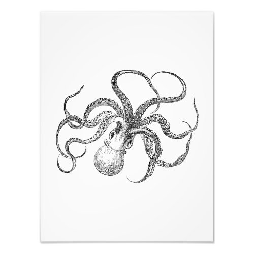 Vintage Octopus Template Photo Print