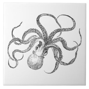 Vintage Octopus Template Tile