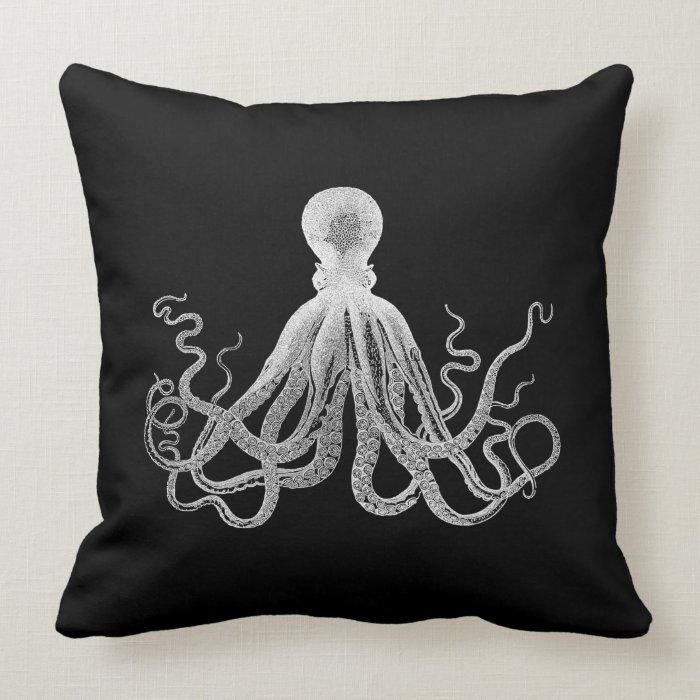 Vintage Octopus Throw Pillows