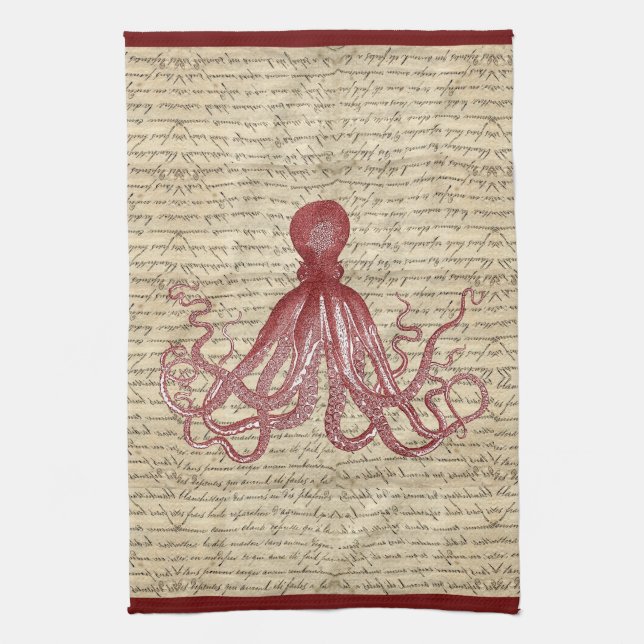 Vintage octopus towel (Vertical)