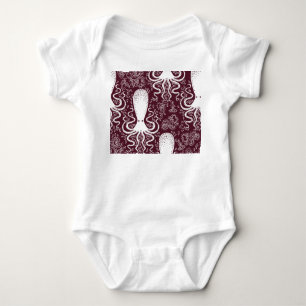 Vintage Octopus: Underwater Pattern Splendor Baby Bodysuit