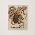 Vintage Octopus Vulgaris, Marine Life Animals Jigsaw Puzzle
