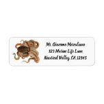 Vintage Octopus Vulgaris, Marine Life Animals Label