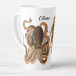 Vintage Octopus Vulgaris, Marine Life Animals Latte Mug