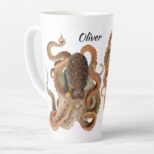 Vintage Octopus Vulgaris Marine Life Animals Latte Mug
