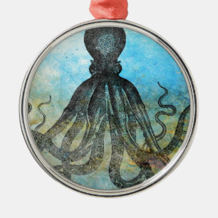 Vintage OctopusCollage Metal Ornament