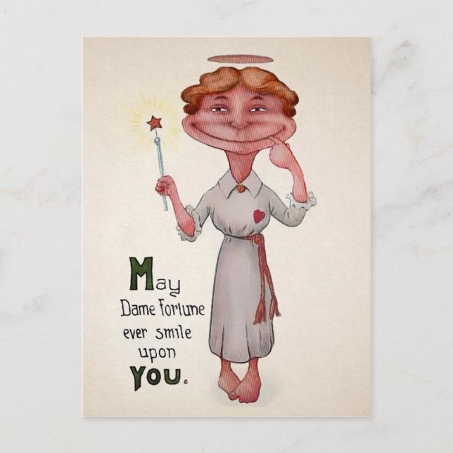 Vintage Odd Dame Victorian Postcard (Front)