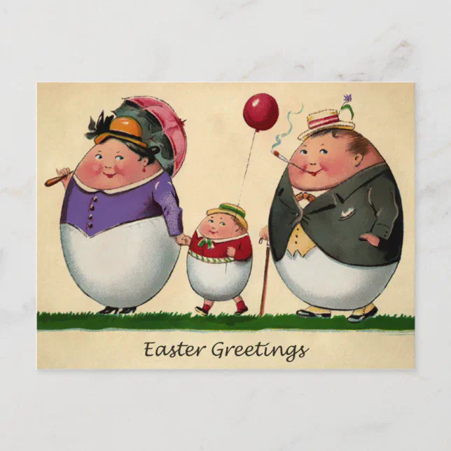 Vintage Odd Egg Family Easter Postcard | Zazzle