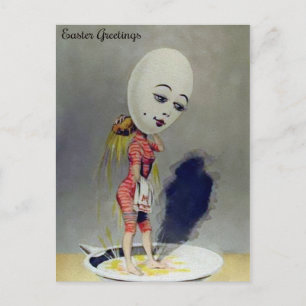 Vintage Odd Egg Lady Postcard