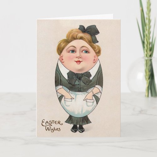 Vintage Odd Egg Maid Easter Card