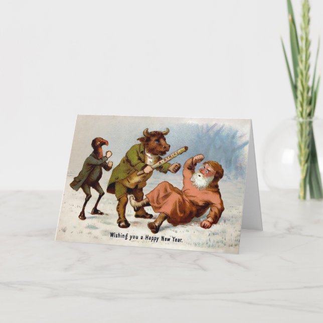 Vintage Odd Happy New Year Card (Front)