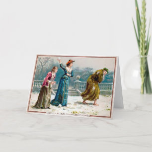 Vintage Odd Mean Ladies Christmas Card