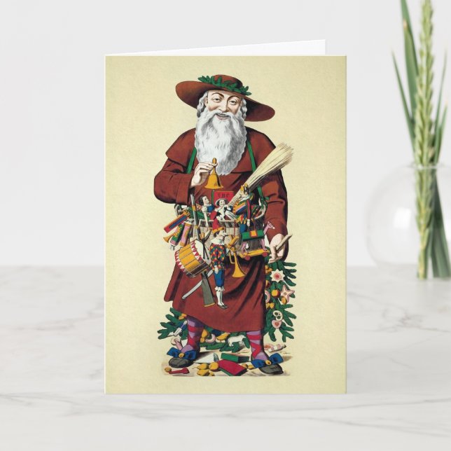 Vintage Odd Santa Holiday Card (Front)