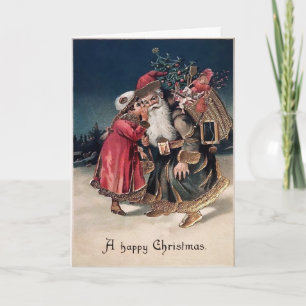 Vintage Odd Santa Holiday Card