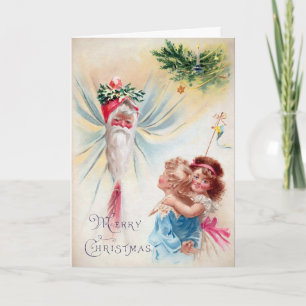 Vintage Odd Santa Holiday Card
