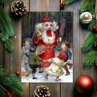 Vintage Odd Santa Nutcracker Christmas Card