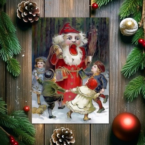 Vintage Odd Santa Nutcracker Christmas Card
