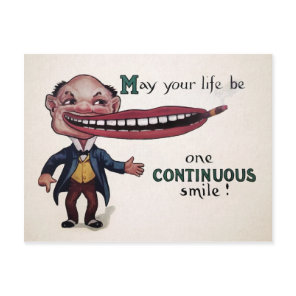 Vintage Odd Smile Victorian Postcard