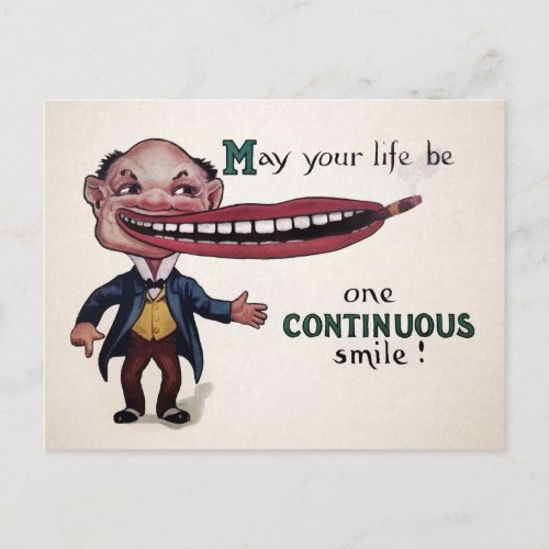 Vintage Odd Smile Victorian Postcard