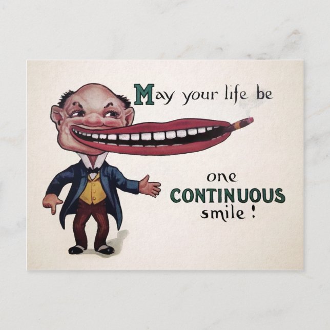 Vintage Odd Smile Victorian Postcard (Front)