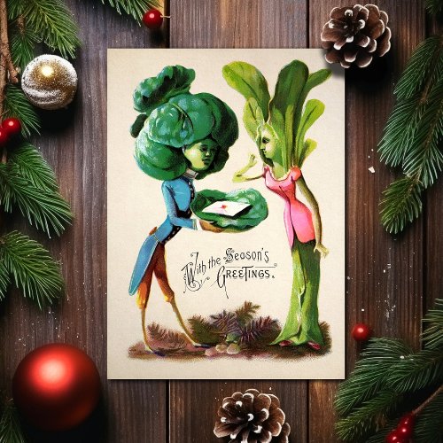 Vintage Odd Veggies Christmas Card