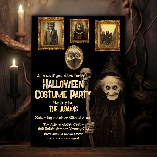 Vintage Oddities Spooky Halloween Party Invitation