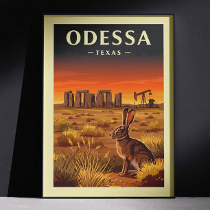 Vintage Odessa Texas Poster
