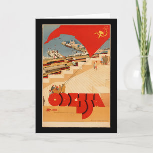 Vintage Odessa Ukraine Travel Poster Card
