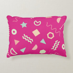 Vintage of seamless repeat pattern with Memphis on Accent Pillow