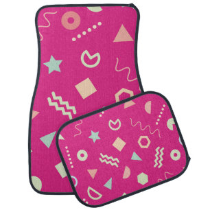Vintage of seamless repeat pattern with Memphis on Car Floor Mat