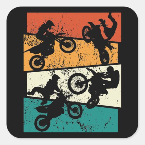vintage Off Road Enduro motocross motorcycle Square Sticker