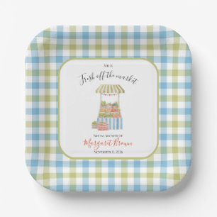 Vintage off the market Bridal Shower: green & blue Paper Plates